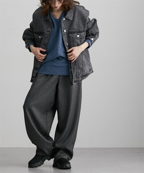 Soiunique（スワユニーク）の「綿１００％オーバーサイズデニムジャケット ［Soiunique］（デニムジャケット・レディース・ブラック/ブルー/インディゴブルー・M）」の10枚目の写真