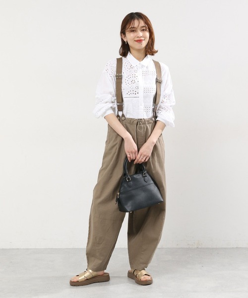 【送料込】 セール】コットンリネンサスペンダー付きバルーンパンツ[プチ パンツ
