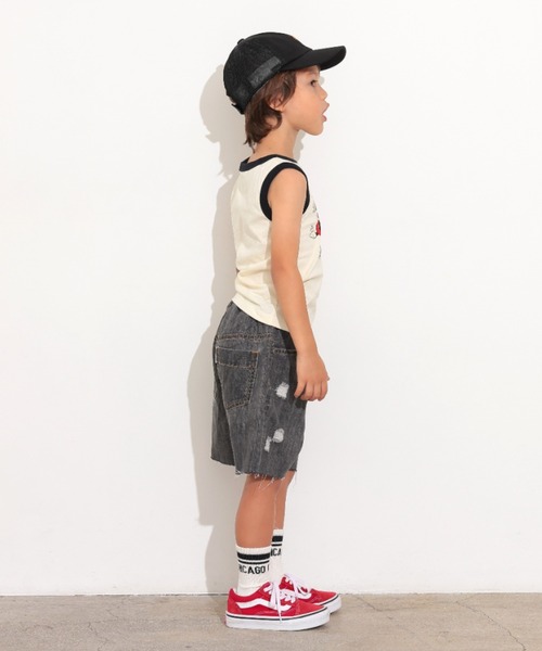 Ocean&Ground（オーシャン&グラウンド）の「NICE FIGHT！ﾌﾟﾘﾝﾄﾀﾝｸﾄｯﾌﾟ（タンクトップ・キッズ・ライトグリーン/レッド/キナリ・80/90/100/110/120/130/140）」の6枚目の写真