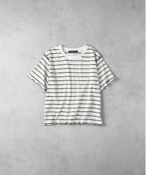 Right-on(ライトオン)の「HONEYSUCKLE ROSE(ハニーサックルローズ)【レディース】マルチボーダー半袖Tシャツ(その他トップス・レディース・グリーン/ネイビー×ホワイト/グレー×ホワイト・M/L)」の2枚目の写真