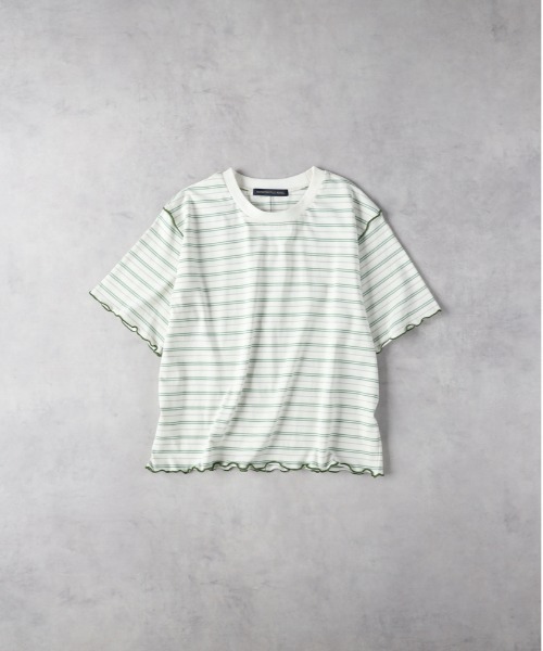 Right-on(ライトオン)の「HONEYSUCKLE ROSE(ハニーサックルローズ)【レディース】マルチボーダー半袖Tシャツ(その他トップス・レディース・グリーン/ネイビー×ホワイト/グレー×ホワイト・M/L)」の1枚目の写真