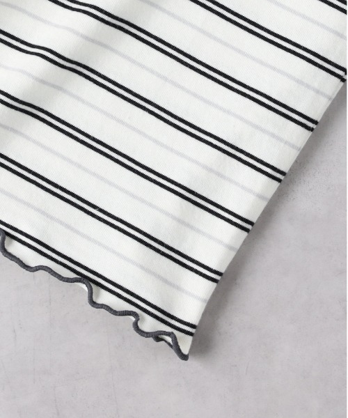 Right-on(ライトオン)の「HONEYSUCKLE ROSE(ハニーサックルローズ)【レディース】マルチボーダー半袖Tシャツ(その他トップス・レディース・グリーン/ネイビー×ホワイト/グレー×ホワイト・M/L)」の11枚目の写真