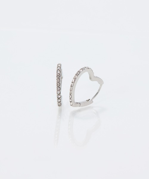 Phoebe（フィービィー）の「【金属アレルギー対応】ワンタッチライナーモチーフビジューフープピアス ハート/星スター（ピアス（両耳用）・レディース・ゴールド系2/シルバー系1/ゴールド系1/シルバー系2・FREE）」の2枚目の写真