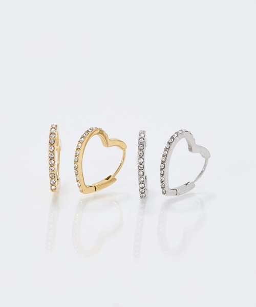 Phoebe（フィービィー）の「【金属アレルギー対応】ワンタッチライナーモチーフビジューフープピアス ハート/星スター（ピアス（両耳用）・レディース・ゴールド系2/シルバー系1/ゴールド系1/シルバー系2・FREE）」の21枚目の写真