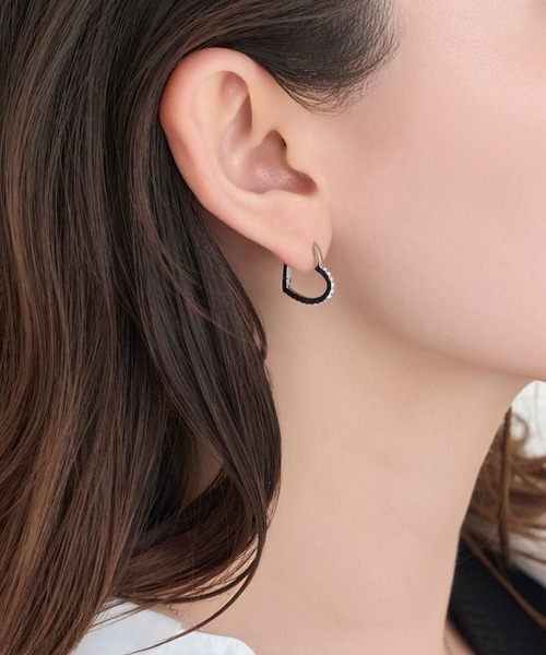 Phoebe（フィービィー）の「【金属アレルギー対応】ワンタッチライナーモチーフビジューフープピアス ハート/星スター（ピアス（両耳用）・レディース・ゴールド系2/シルバー系1/ゴールド系1/シルバー系2・FREE）」の15枚目の写真