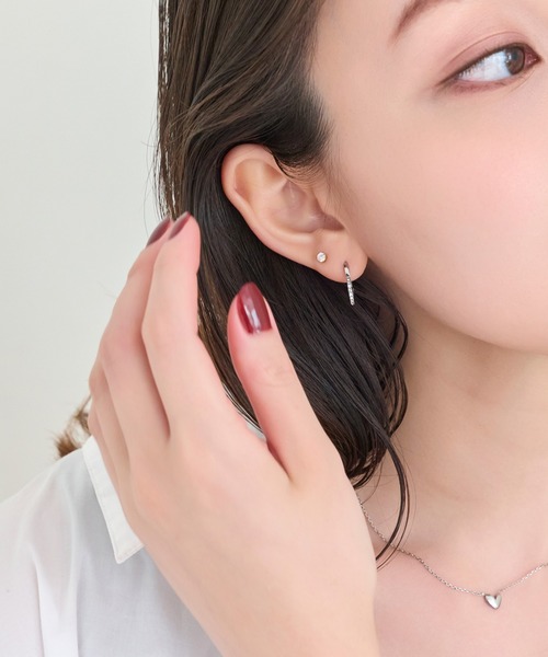 Phoebe（フィービィー）の「【金属アレルギー対応】ワンタッチライナーモチーフビジューフープピアス ハート/星スター（ピアス（両耳用）・レディース・ゴールド系2/シルバー系1/ゴールド系1/シルバー系2・FREE）」の17枚目の写真