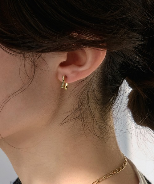 Phoebe（フィービィー）の「【金属アレルギー対応】ワンタッチライナーモチーフビジューフープピアス ハート/星スター（ピアス（両耳用）・レディース・ゴールド系2/シルバー系1/ゴールド系1/シルバー系2・FREE）」の7枚目の写真