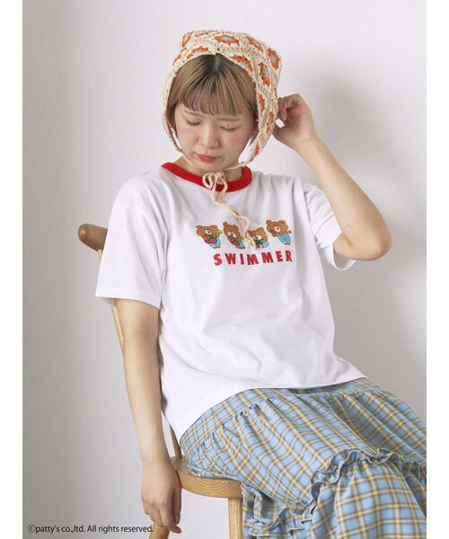 ehka sopo（エヘカソポ）の「【SWIMMER】リンガーTシャツ（Tシャツ/カットソー・レディース・キナリ/サックスブルー/オフホワイト・F）」の8枚目の写真