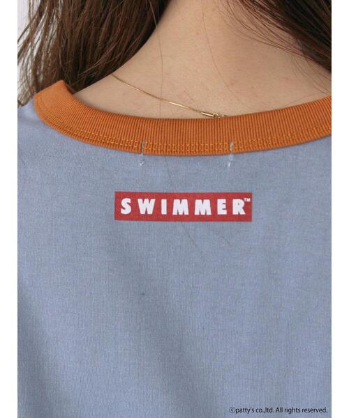 ehka sopo（エヘカソポ）の「【SWIMMER】リンガーTシャツ（Tシャツ/カットソー・レディース・キナリ/サックスブルー/オフホワイト・F）」の13枚目の写真