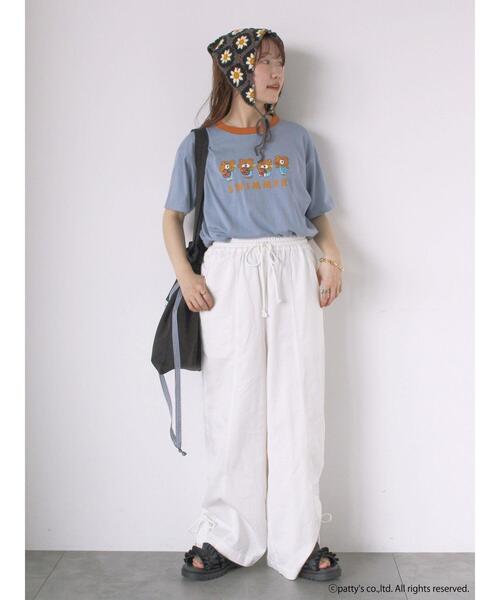 ehka sopo（エヘカソポ）の「【SWIMMER】リンガーTシャツ（Tシャツ/カットソー・レディース・キナリ/サックスブルー/オフホワイト・F）」の16枚目の写真