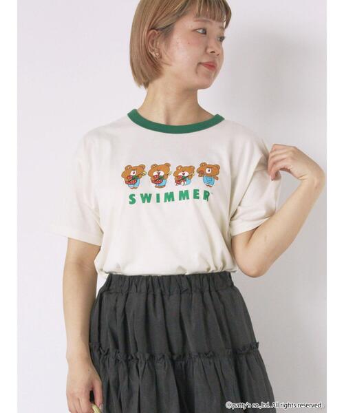 ehka sopo（エヘカソポ）の「【SWIMMER】リンガーTシャツ（Tシャツ/カットソー・レディース・キナリ/サックスブルー/オフホワイト・F）」の20枚目の写真