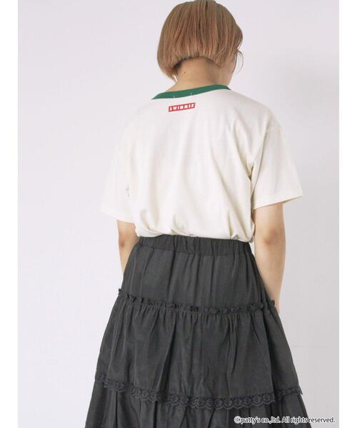 ehka sopo（エヘカソポ）の「【SWIMMER】リンガーTシャツ（Tシャツ/カットソー・レディース・キナリ/サックスブルー/オフホワイト・F）」の22枚目の写真