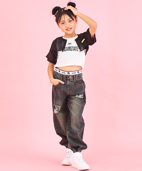 ANAP kids（アナップキッズ）の「シアー ショート ブルゾン × タンクトップ SET（タンクトップ・キッズ・ホワイト/ラベンダー/ブラック・110cm/120cm/130cm）」の9枚目の写真