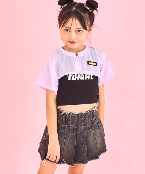 ANAP kids（アナップキッズ）の「シアー ショート ブルゾン × タンクトップ SET（タンクトップ・キッズ・ホワイト/ラベンダー/ブラック・110cm/120cm/130cm）」の10枚目の写真