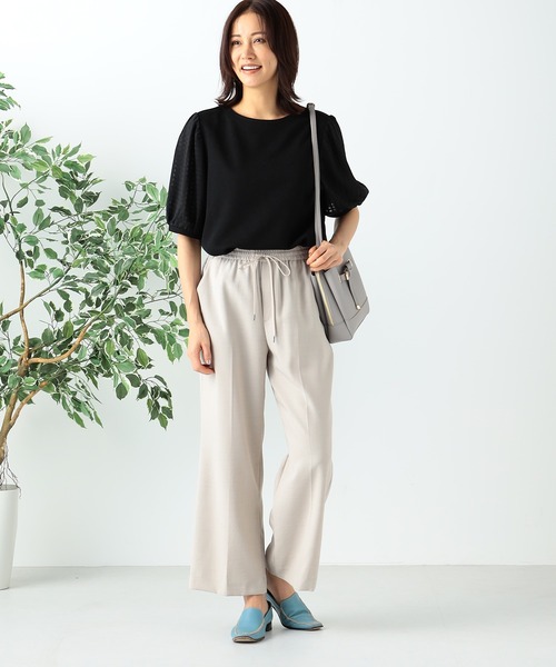 GALLORIA(ギャローリア)の「ドロストセミフレアパンツ(その他パンツ・レディース・チャコールグレー/ベージュ/ブラウン・S/M/L/LL)」の8枚目の写真