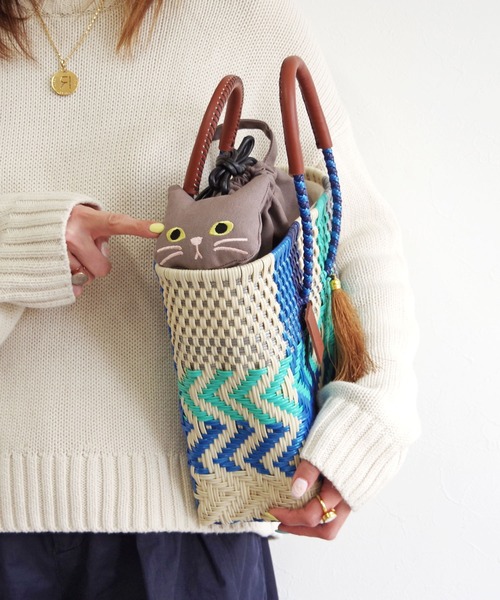 WOVEN (ウーヴン) / メキシコ製 メルカドバッグ × キャンバスねこ2WAY