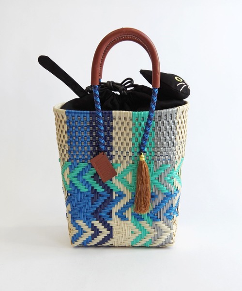 メルカドバッグ　wine 2way ウーヴン WOVEN メルカドバッグ ミドルトート bk-bag-mid-multi