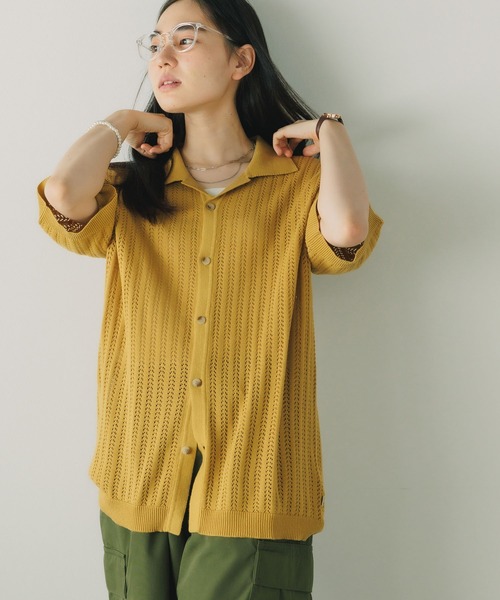 ROLLA'S(ローラス)の「ROLLA'S/ローラス BOWLER KNIT SHIRT ニットシャツ(シャツ/ブラウス・レディース・ゴールド/ブラック・M/S)」の8枚目の写真