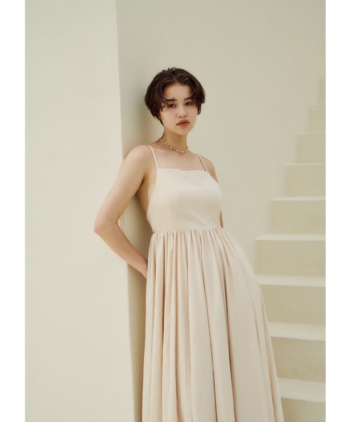 NOTREemor（ノートルエモア）の「volume flare camisole dress（ワンピース・レディース・ブラック/ライトベージュ/ピンク系その他・MEDIUM/SMALL）」の11枚目の写真