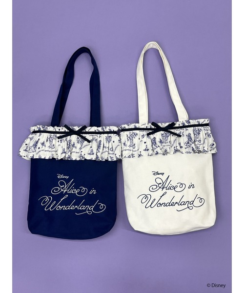Disney（ディズニー）の「【Disney】ふしぎの国のアリス/トワル・ドゥ・ジュイSTYLEフリルトートバッグ（トートバッグ・レディース・ホワイト/ネイビー・FREE）」の16枚目の写真