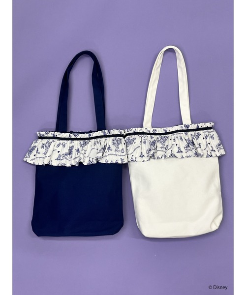 Disney（ディズニー）の「【Disney】ふしぎの国のアリス/トワル・ドゥ・ジュイSTYLEフリルトートバッグ（トートバッグ・レディース・ホワイト/ネイビー・FREE）」の17枚目の写真
