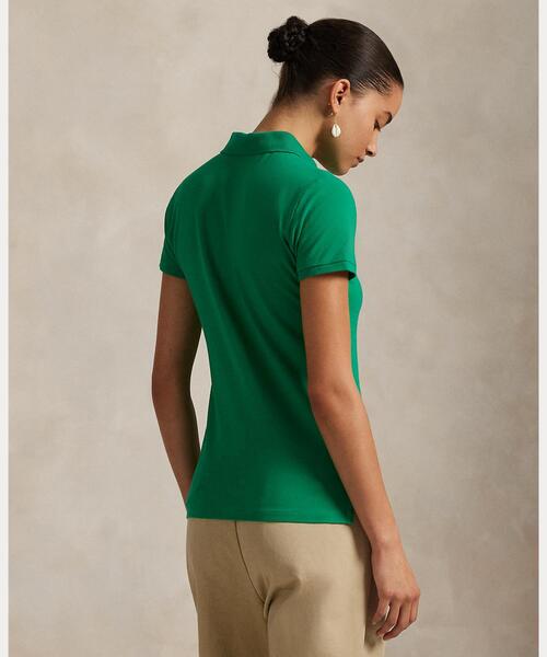 POLO RALPH LAUREN（ポロ ラルフ ローレン）の「スリム フィット ストレッチ ポロシャツ（ポロシャツ・レディース・グリーン・L/M/S/XS/XL）」の4枚目の写真