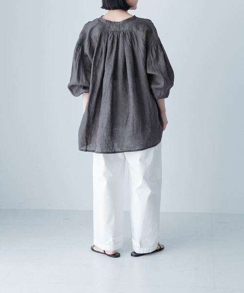 新品　かぐれ　リネンスモックブラウス かぐれ｜リネンスモックブラウス | Rakuten Fashion(楽天