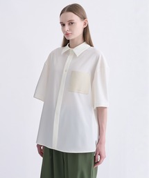 クルニcullni シャツ　ホワイト CULLNI】別注 Sugoku Suzushii Leather Pocket S/S Shirts