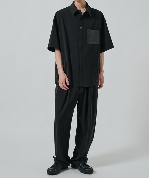 CULLNI】別注 Sugoku Suzushii Leather Pocket S/S Shirts