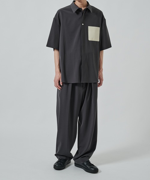 CULLNI】別注 Sugoku Suzushii Leather Pocket S/S Shirts
