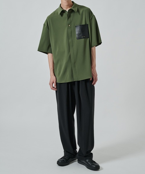 CULLNI】別注 Sugoku Suzushii Leather Pocket S/S Shirts