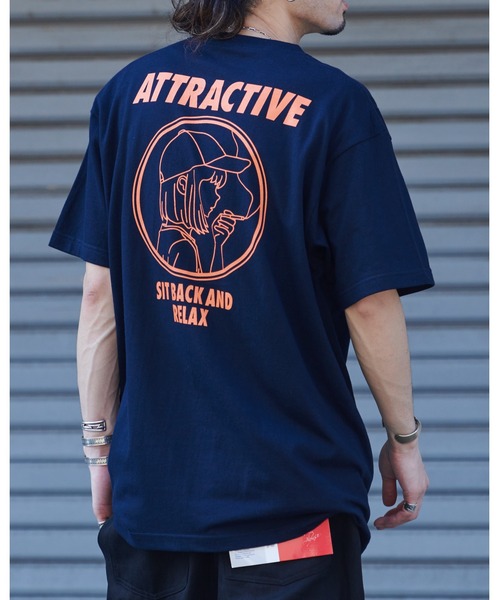 MODISH GAZE(モディシュガゼ)の「【MODISH GAZE】スモーキングガール SIT BACK AND RELAX半袖Tシャツ(Tシャツ/カットソー・メンズ・ブラック/ネイビー/ネイビー×ホワイト/ホワイト・MEDIUM/X-LARGE/LARGE)」の21枚目の写真