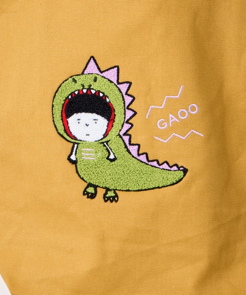 salle de bal（サルデバル）の「【 Sちゃんまん / エスチャンマン 】サガラ刺繍縦トート S-CHANMAN　MMI（トートバッグ・レディース・チャコール/ブラック/アイボリー/グレー・FREE）」の9枚目の写真