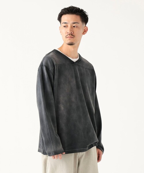 B:MING by BEAMS（ビーミングバイビームス）の「フェード フットボール Vネック Tシャツ（Tシャツ/カットソー・メンズ・パープル/ブラック系その他4・SMALL/MEDIUM/LARGE/X-LARGE）」の5枚目の写真