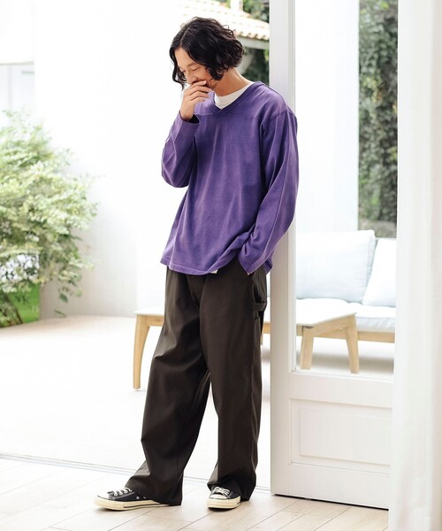 B:MING by BEAMS（ビーミングバイビームス）の「フェード フットボール Vネック Tシャツ（Tシャツ/カットソー・メンズ・パープル/ブラック系その他4・SMALL/MEDIUM/LARGE/X-LARGE）」の6枚目の写真