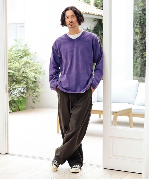 B:MING by BEAMS（ビーミングバイビームス）の「フェード フットボール Vネック Tシャツ（Tシャツ/カットソー・メンズ・パープル/ブラック系その他4・SMALL/MEDIUM/LARGE/X-LARGE）」の7枚目の写真