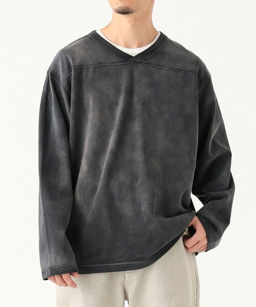 B:MING by BEAMS（ビーミングバイビームス）の「フェード フットボール Vネック Tシャツ（Tシャツ/カットソー・メンズ・パープル/ブラック系その他4・SMALL/MEDIUM/LARGE/X-LARGE）」の2枚目の写真