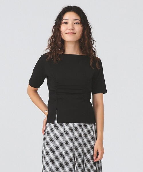 Ray BEAMS（レイビームス）の「ボートネック スリット フィット Tシャツ（Tシャツ/カットソー・レディース・ブラック/レッド・ONE SIZE）」の21枚目の写真