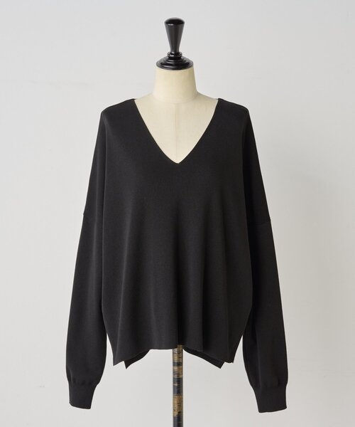 BEARDSLEY（ビアズリー）の「シンプルVニット（ニット/セーター・レディース・ブラック/アイボリー・FREE）」の16枚目の写真