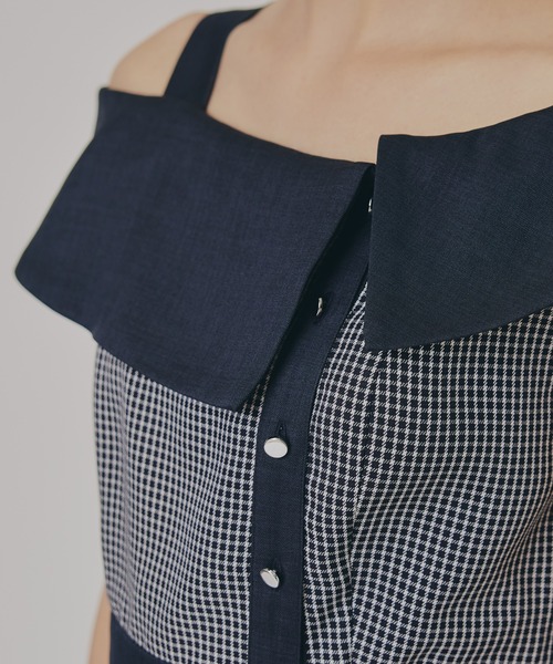 REDYAZEL（レディアゼル）の「バイカラーアシメショルダーワンピース（ワンピース・レディース・ダークグリーン/グレー/ネイビー・FREE）」の20枚目の写真