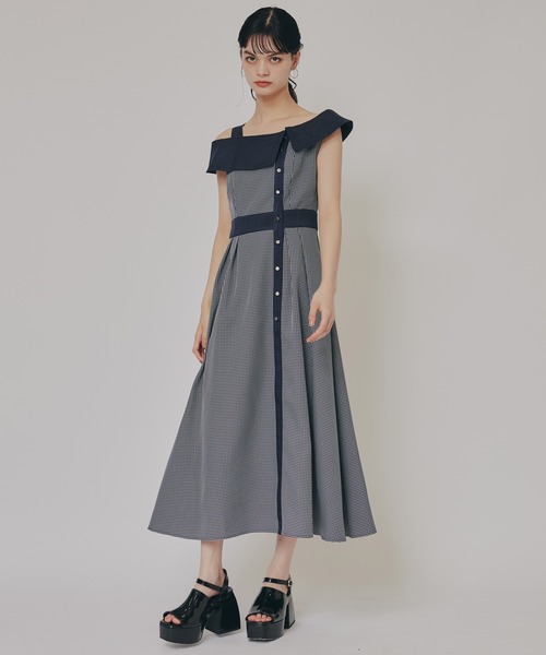 REDYAZEL（レディアゼル）の「バイカラーアシメショルダーワンピース（ワンピース・レディース・ダークグリーン/グレー/ネイビー・FREE）」の14枚目の写真