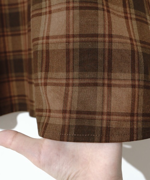 flower（フラワー）の「クラシックチェックスカート（スカート・レディース・レッド/ブラウン・FREE）」の20枚目の写真
