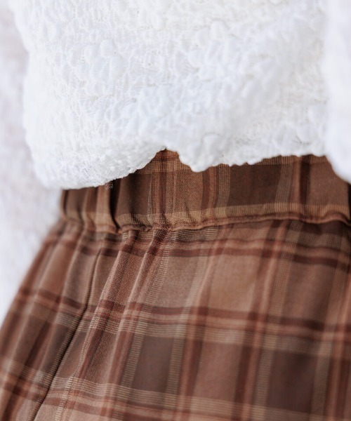 flower（フラワー）の「クラシックチェックスカート（スカート・レディース・レッド/ブラウン・FREE）」の12枚目の写真