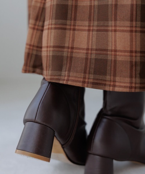flower（フラワー）の「クラシックチェックスカート（スカート・レディース・レッド/ブラウン・FREE）」の3枚目の写真