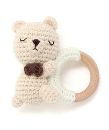 SLAP SLIP BABY | 【お揃い】アニマルクマウサギペンギン恐竜すやすやモチーフ編みぐるみ木製歯がためベビー(その他ベビー用品)