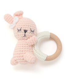 SLAP SLIP BABY | 【お揃い】アニマルクマウサギペンギン恐竜すやすやモチーフ編みぐるみ木製歯がためベビー(その他ベビー用品)
