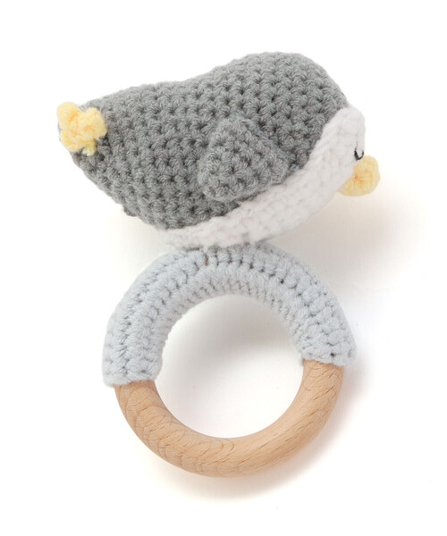 SLAP SLIP BABY(スラップスリップベビー)の「【お揃い】アニマルクマウサギペンギン恐竜すやすやモチーフ編みぐるみ木製歯がためベビー(その他ベビー用品・キッズ・グレー/ピンク/グリーン/ベージュ・FREE)」の10枚目の写真