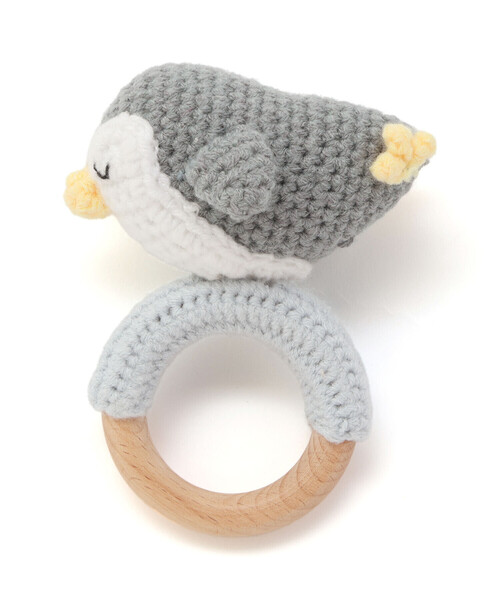 SLAP SLIP BABY(スラップスリップベビー)の「【お揃い】アニマルクマウサギペンギン恐竜すやすやモチーフ編みぐるみ木製歯がためベビー(その他ベビー用品・キッズ・グレー/ピンク/グリーン/ベージュ・FREE)」の11枚目の写真