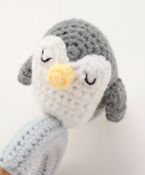 SLAP SLIP BABY(スラップスリップベビー)の「【お揃い】アニマルクマウサギペンギン恐竜すやすやモチーフ編みぐるみ木製歯がためベビー(その他ベビー用品・キッズ・グレー/ピンク/グリーン/ベージュ・FREE)」の12枚目の写真