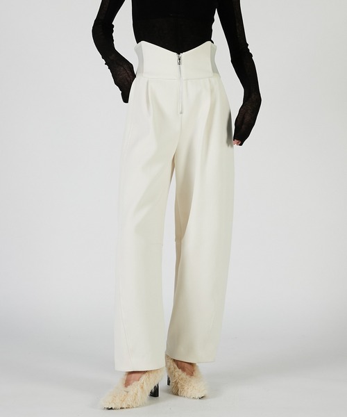 PRANK PROJECT（プランクプロジェクト）の「ハイウエストパンツ / High-waisted pants（その他パンツ・レディース・ブラック/ホワイト/グレー・38/36）」の2枚目の写真